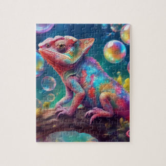 Chameleon mit Blasen Puzzle