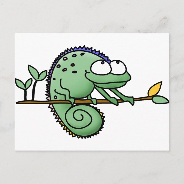 Chameleon Niedlich Funny Postkarte (Vorderseite)