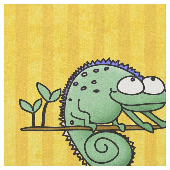 Chameleon Niedlich Funny Stoff (Nahaufnahme)