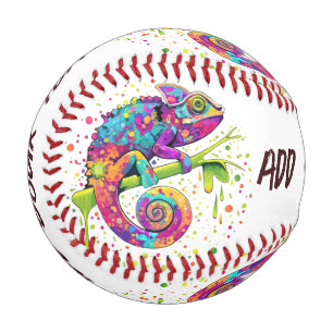 Chameleon Paint Stains Wasserfarbe Stil Baseball