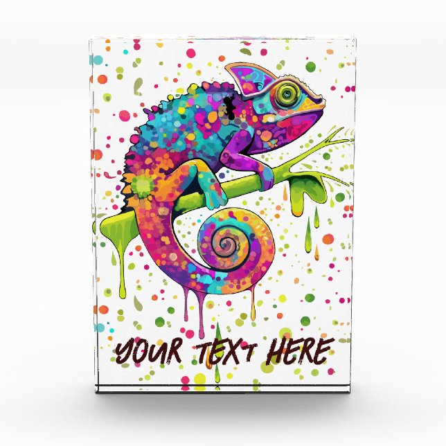 Chameleon Paint Stains Wasserfarbe Stil Fotoblock (Vorderseite)