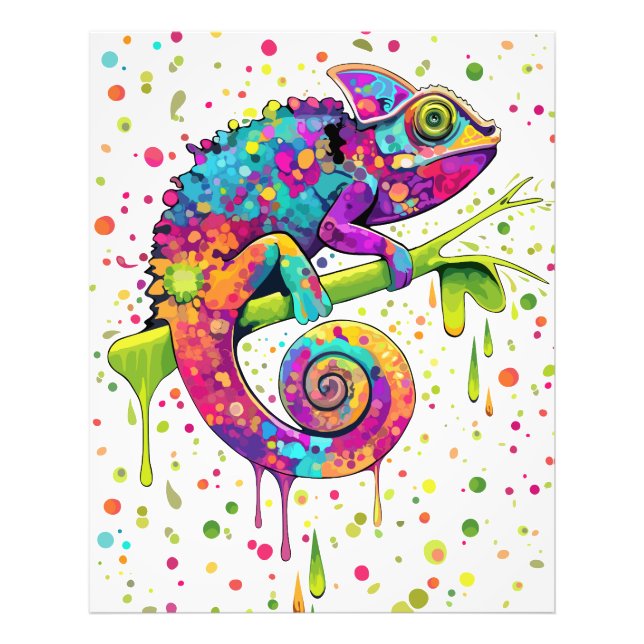 Chameleon Paint Stains Wasserfarbe Stil Fotodruck (Vorne)