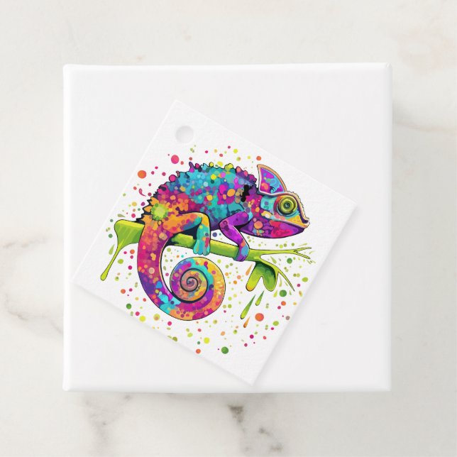 Chameleon Paint Stains Wasserfarbe Stil Geschenkanhänger (Beispiel)