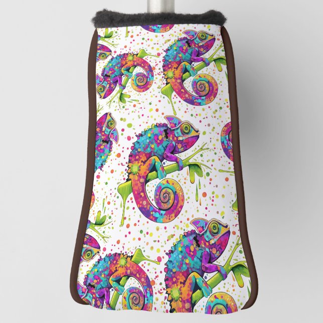 Chameleon Paint Stains Wasserfarbe Stil Golf Headcover (Rotieren 90)