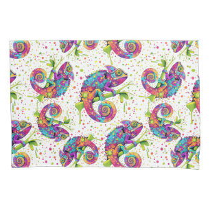 Chameleon Paint Stains Wasserfarbe Stil Kissenbezug