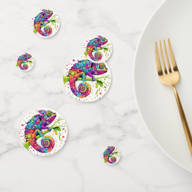 Chameleon Paint Stains Wasserfarbe Stil Konfetti (Gruppe)