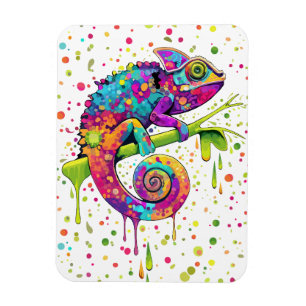 Chameleon Paint Stains Wasserfarbe Stil Magnet