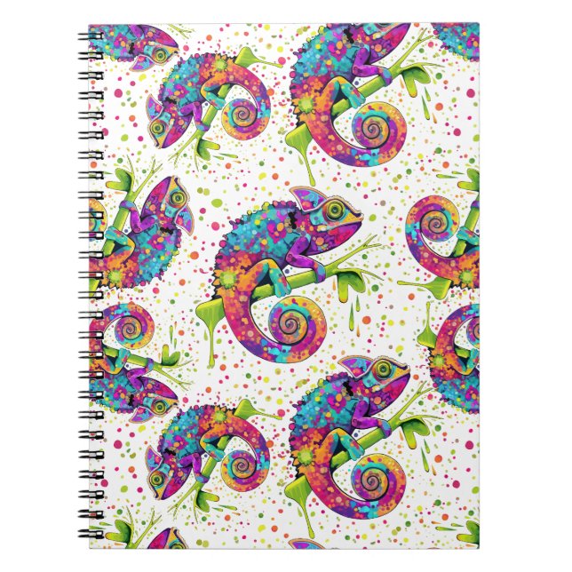 Chameleon Paint Stains Wasserfarbe Stil Notizblock (Vorderseite)