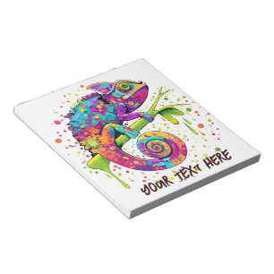 Chameleon Paint Stains Wasserfarbe Stil Notizblock
