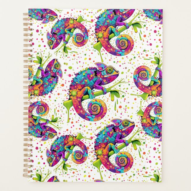 Chameleon Paint Stains Wasserfarbe Stil Planer (Vorderseite)