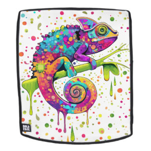 Chameleon Paint Stains Wasserfarbe Stil Rucksack