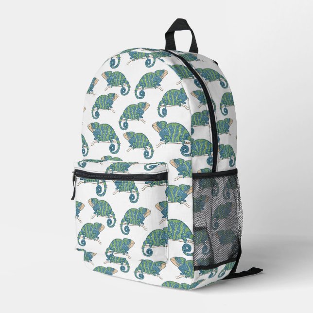Chameleon Pattern Bedruckter Rucksack (Rückseitige Ecke Rechts)