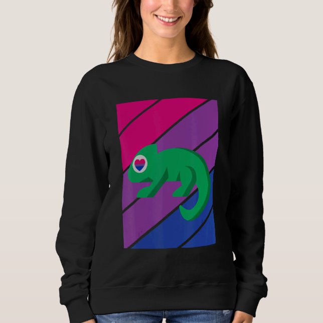 Chameleon Pride Bisexual Flag LGBTQ Proud Ally Pri Sweatshirt (Vorderseite)