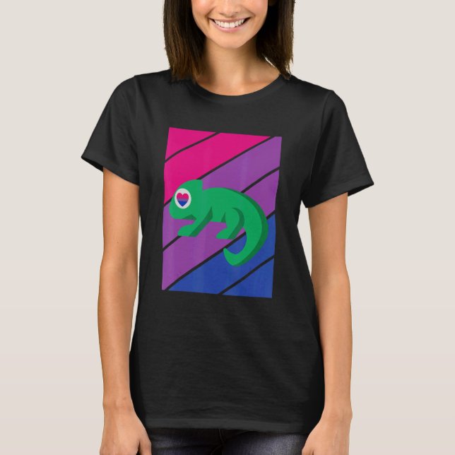 Chameleon Pride Bisexual Flag LGBTQ Proud Ally Pri T-Shirt (Vorderseite)