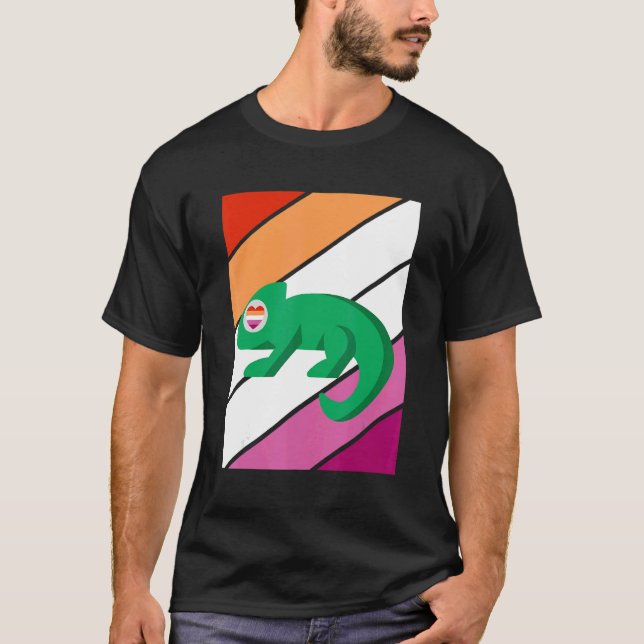Chameleon Pride Lesbian Flag LGBTQ Proud Ally Prid T-Shirt (Vorderseite)