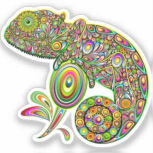 Chameleon Psychedelic Fantasy Aufkleber