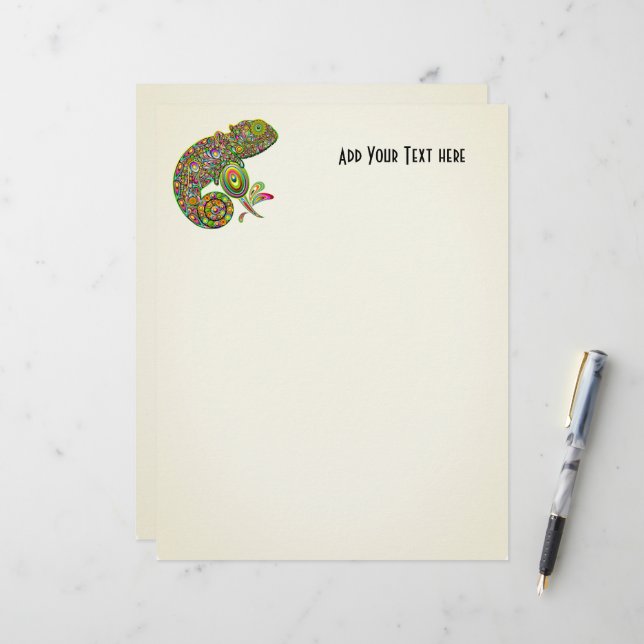 Chameleon Psychedelic Fantasy Briefbogen (Vorderseite/Rückseite Beispiel)