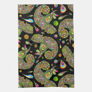 Chameleon Psychedelic Fantasy Geschirrtuch