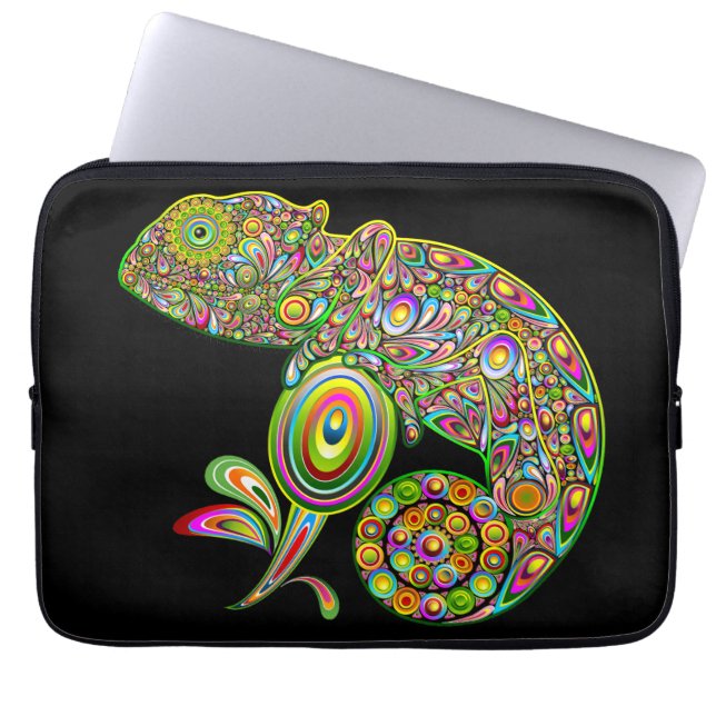 Chameleon Psychedelic Fantasy Laptopschutzhülle (Vorderseite)
