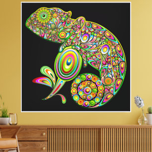 Chameleon Psychedelic Fantasy Leinwanddruck