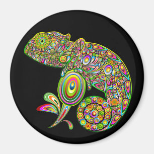 Chameleon Psychedelic Fantasy Magnet