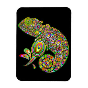 Chameleon Psychedelic Fantasy Magnet