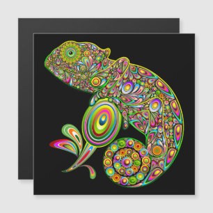 Chameleon Psychedelic Fantasy Magnetkarte