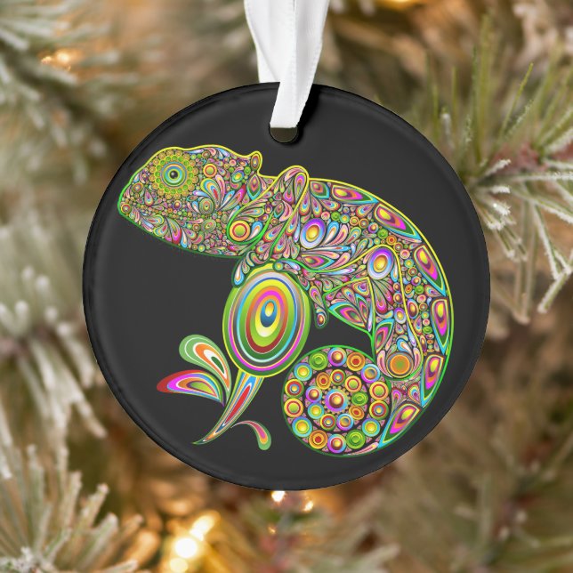 Chameleon Psychedelic Fantasy Ornament (Baum)