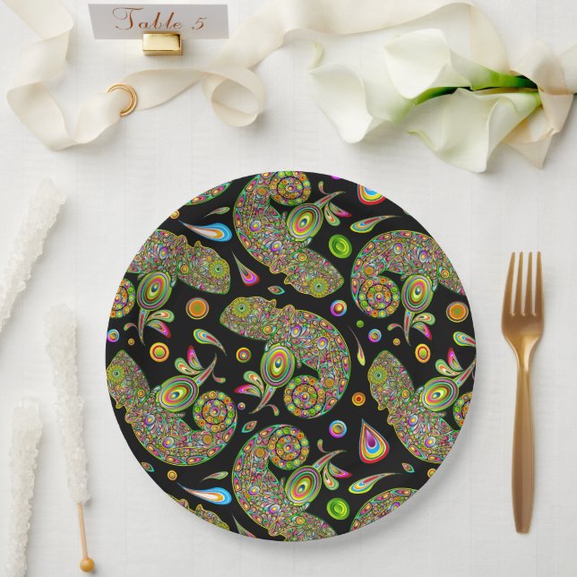 Chameleon Psychedelic Fantasy Pappteller (Hochzeit)