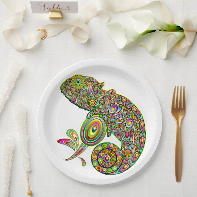 Chameleon Psychedelic Fantasy Pappteller (Hochzeit)