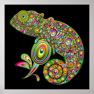 Chameleon Psychedelic Fantasy Poster