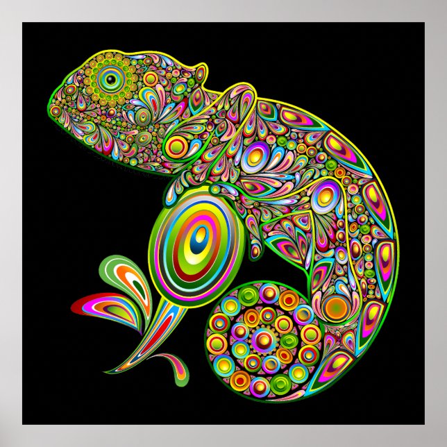 Chameleon Psychedelic Fantasy Poster (Vorne)