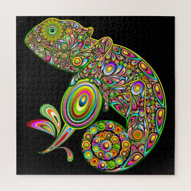 Chameleon Psychedelic Fantasy Puzzle (Vertikal)
