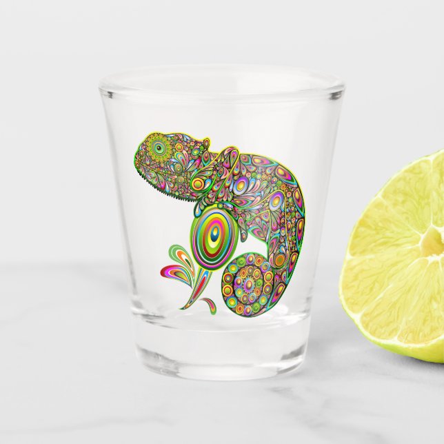 Chameleon Psychedelic Fantasy Schnapsglas (Vorderseite)