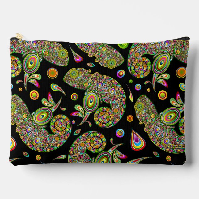 Chameleon Psychedelic Fantasy Zubehörtasche (Vorderseite)