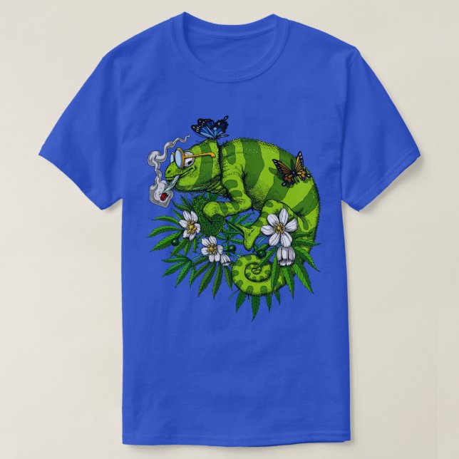 Chameleon Rauchen Weed T-Shirt (Design vorne)