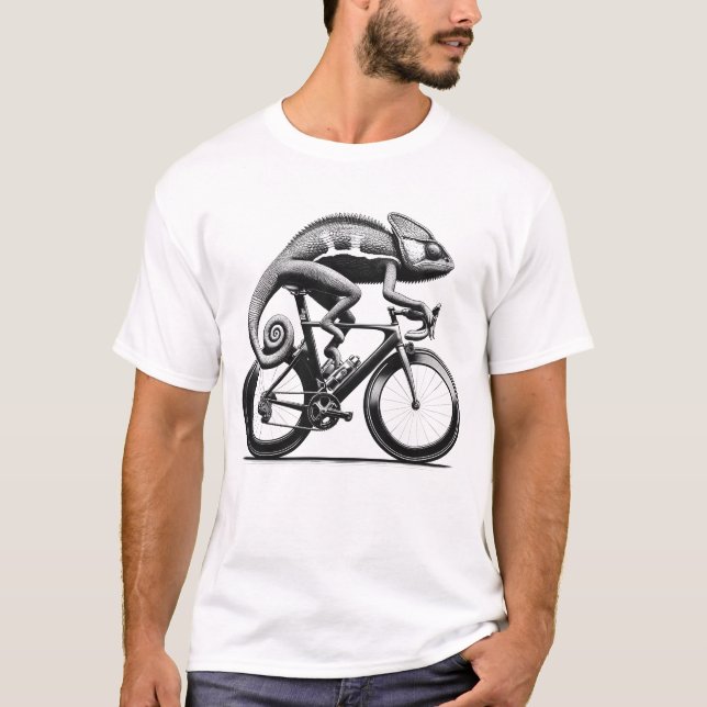 Chameleon Reiten Bike Biker Rad Lover Bike T-Shirt (Vorderseite)