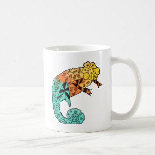 Chameleon Reptile Art Illustration Tasse
