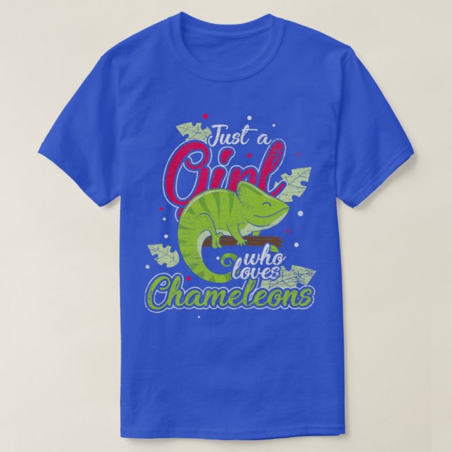 Chameleon Reptile Girl Retro Chameleons T-Shirt (Design vorne)