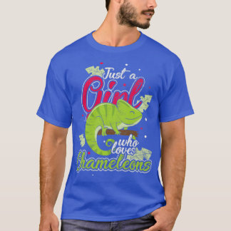 Chameleon Reptile Girl Retro Chameleons T-Shirt
