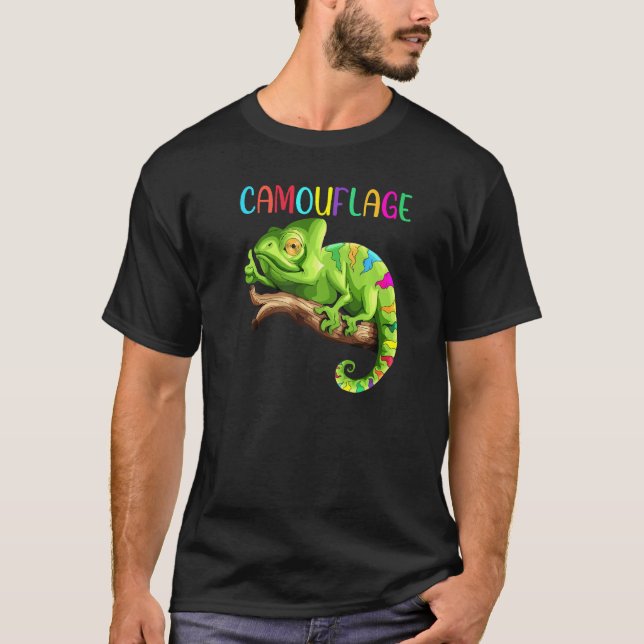 Chameleon Reptiles Iguano Lizard Camouflage Terrar T-Shirt (Vorderseite)