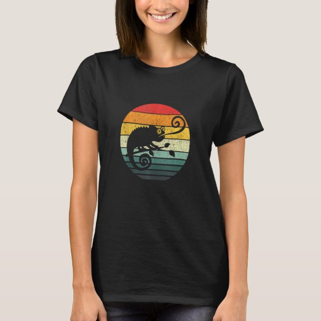 Chameleon Retro Sunset Vintag T-Shirt (Vorderseite)