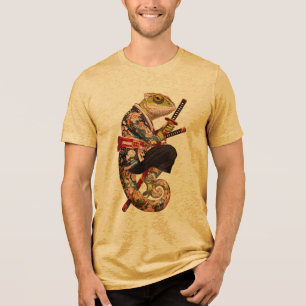 Chameleon Samurai - Tattooed Warrior mit Katana Tri-Blend Shirt