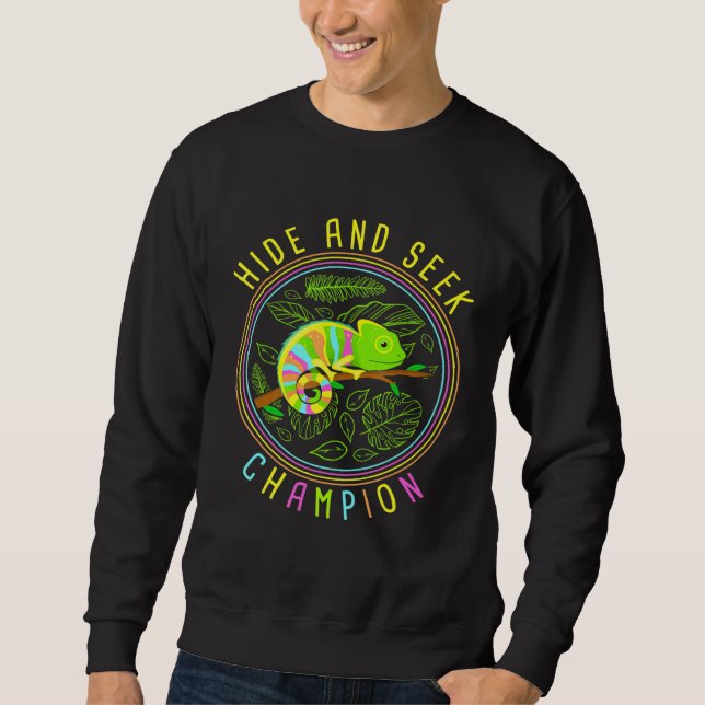 Chameleon versteckt und sucht Champion Reptiles Sweatshirt (Vorderseite)