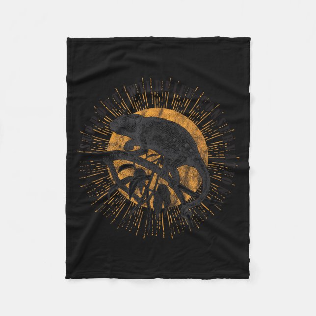 Chameleon Wildlife Conservation Animal Reptile Lov Fleecedecke (Vorderseite)