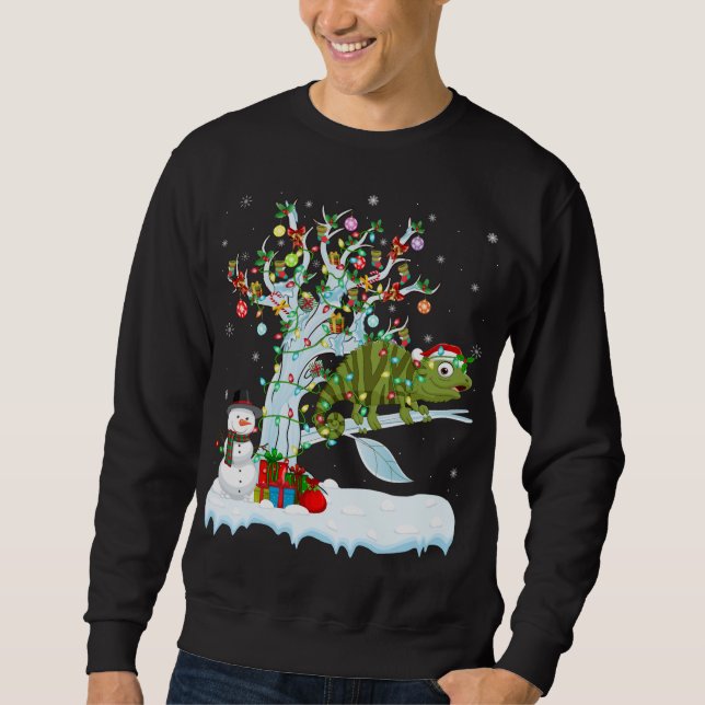 Chameleon Xmas Element Tree Lighting Chameleon Chr Sweatshirt (Vorderseite)