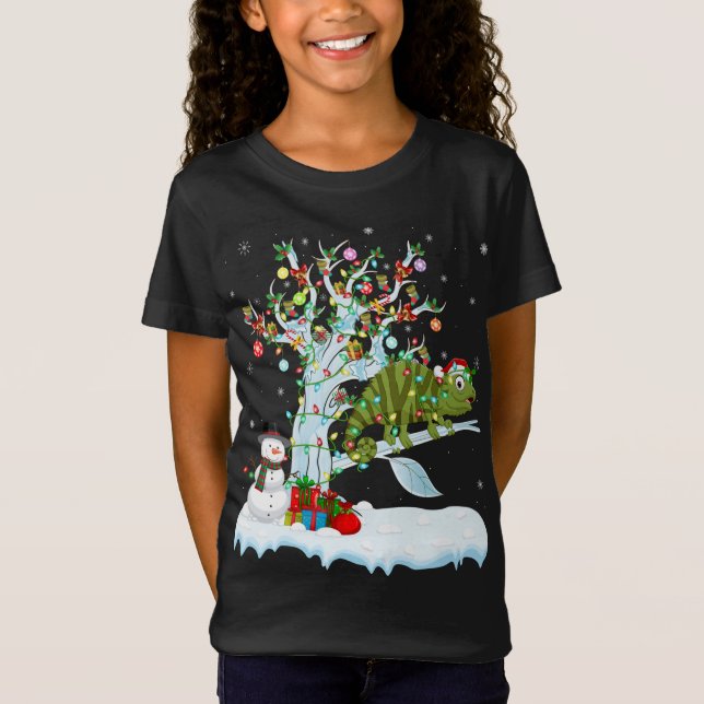 Chameleon Xmas Element Tree Lighting Chameleon Chr T-Shirt (Vorderseite)