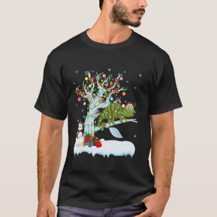 Chameleon Xmas Lighting Tree Weihnachtsmannmütze C T-Shirt