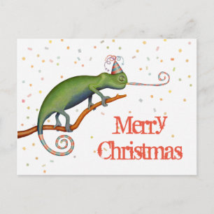 Chameleon zu Weihnachten. Postkarte