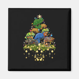 Chameleons Christmas Tree Lights Holiday Chameleon Magnet